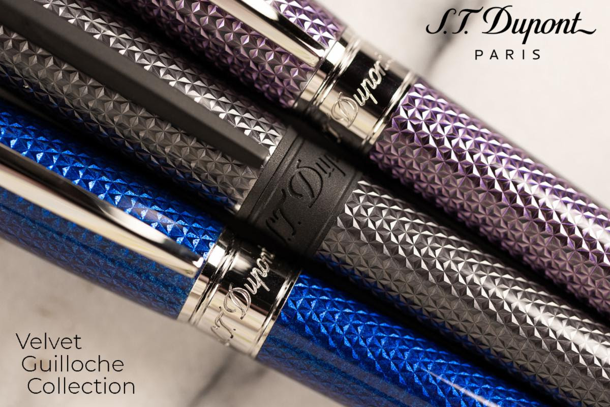 Closeout - S.T. Dupont Velvet Firehead Guilloche Fountain Pen Collection