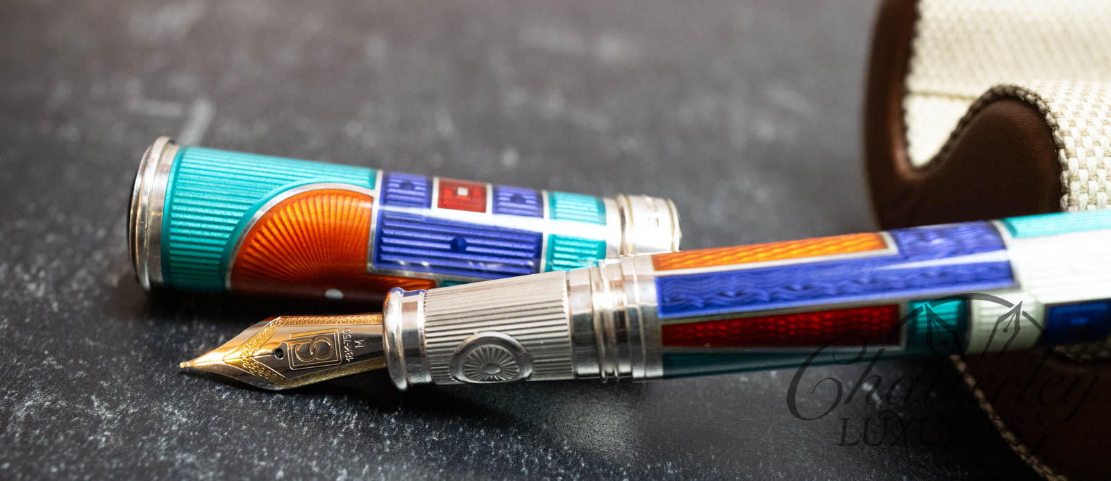 David Oscarson Limited Edition 15th Anniversary American Art Deco in Teal Fountain Pen