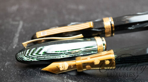 Chateau Monarch Celluloid Fountain Pen Collection - Yellow Gold Trim