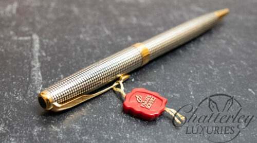 Parker Sonnet Sterling Silver Cisele Gold Trim Ballpoint Pen