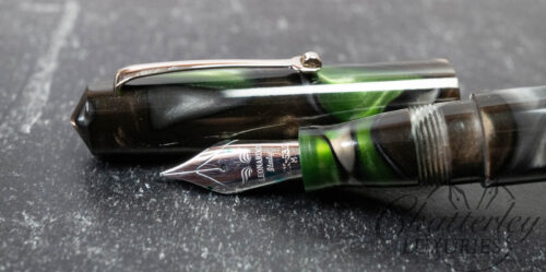 Leonardo Momentozero Green Swirled Resin Fountain Pen with 14k nib