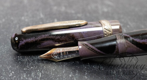 Stipula Etruria Pirineos Purple Ebonite Fountain Pen with 52 degree nib