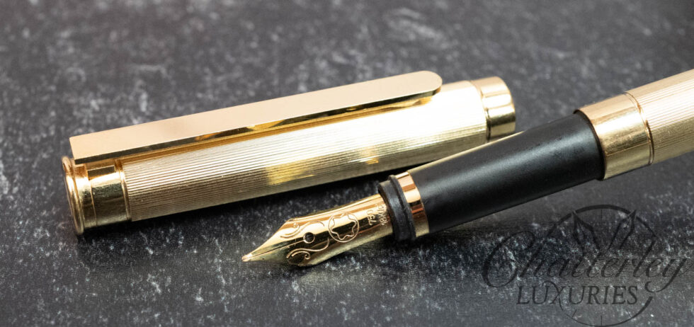 Montblanc Noblesse Gold-Plated Pinstripe Fountain Pen
