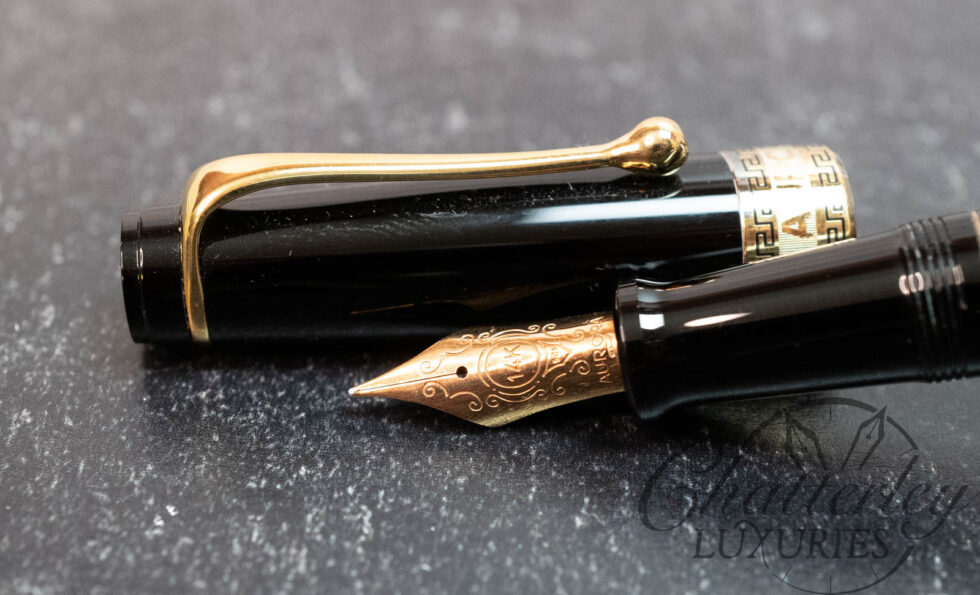 Aurora Optima Black with Gold Trim Fountain Pen