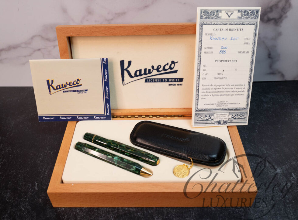 Kaweco Green Visconti Celluloid Limited Edition Fountain Pen & Ballpoint Set