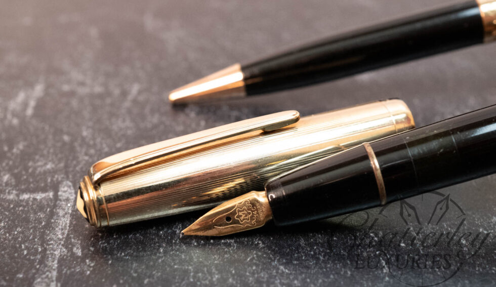 Montblanc Masterpiece Celluloid 644N 14C Fountain Pen & 672k Pencil Set