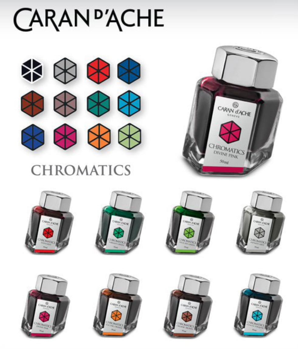 Caran d'Ache Chromatics Ink Collection - 50ml bottles