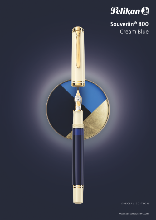 Pelikan Special Edition M800 Cream Blue Fountain Pen