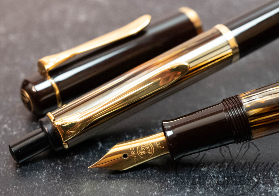 Pelikan M200 'Old Style' Fountain Pen & K400 Ballpoint Tortoiseshell Brown Set