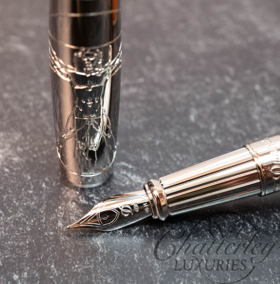 Closeout-S.T. Dupont Line D Vitruvian Man Premium Black Limited Edition Fountain Pen