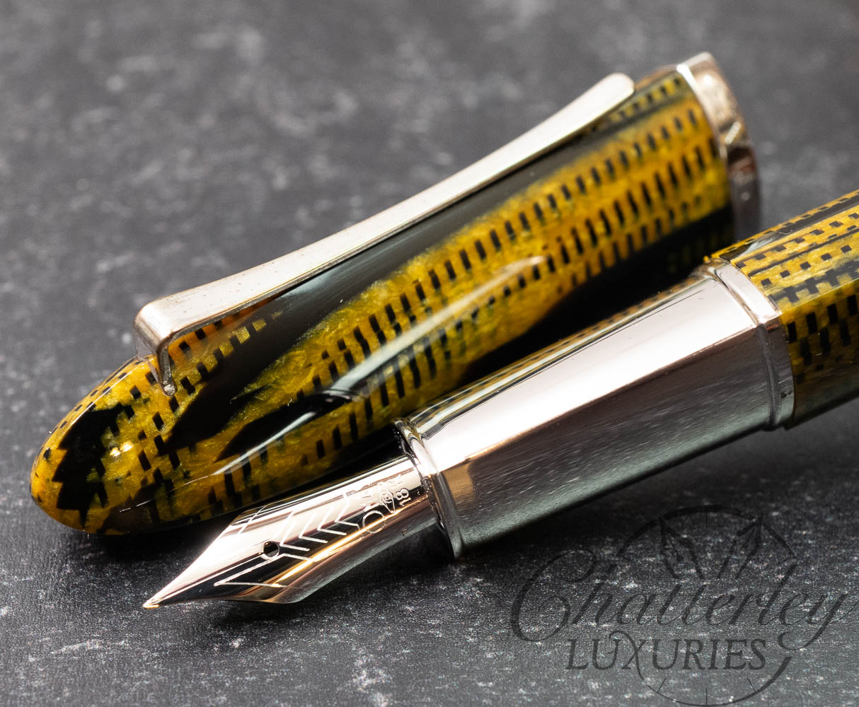 Omas 360 Burkina Celluloid Silver Trim Fountain Pen
