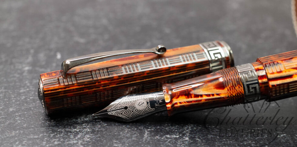 Armando Simoni Club Gladiatore Medio Bespoke 2025 Arco Bronze Guilloche Fountain Pen - Ruthenium