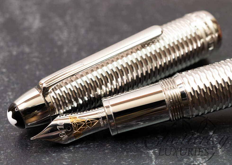 Montblanc Meisterstuck Solitaire Geometry Platinum Coated Fountain Pen