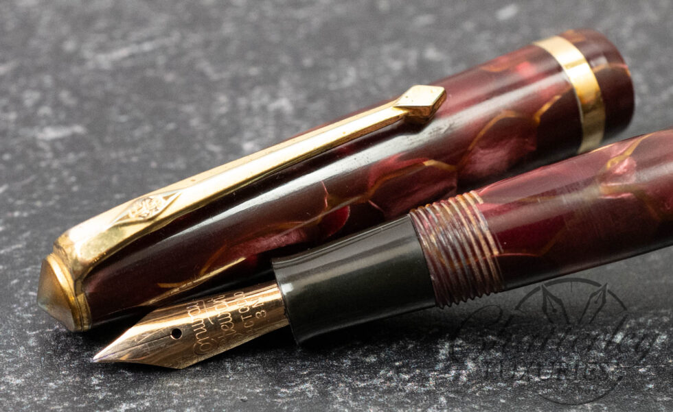 Conway Stewart Model 12 Red Marble Fountain Pen