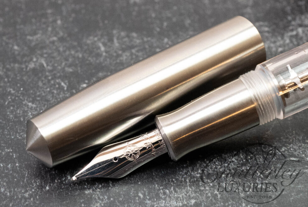 Kyuseido Gravitas Kakari Full Size Demonstrator/Titanium Fountain Pen