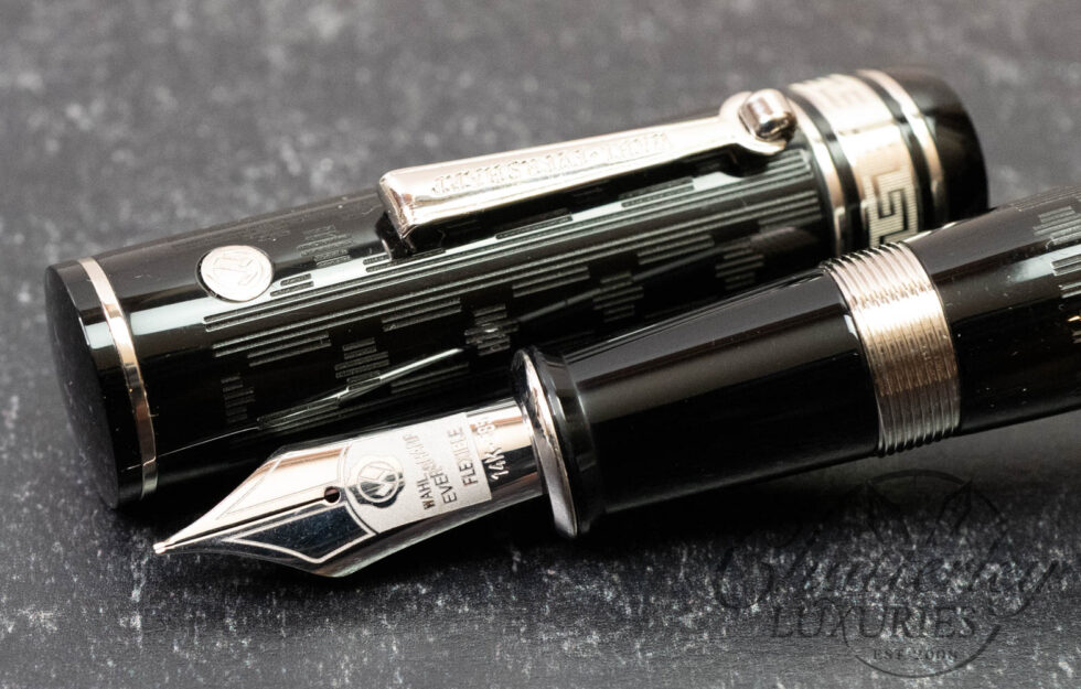Wahl Eversharp DECOBAND Gatsby Ebonite Chased Black Fountain Pen