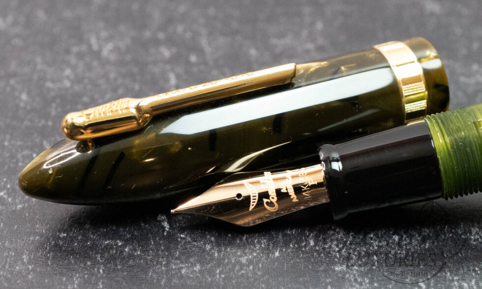 Conklin Nozac Saft Green Celluloid Limited Edition Fine Nib Fountain Pen