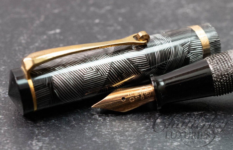 Stylochap Celluloid Silver Lines Fountain Pen