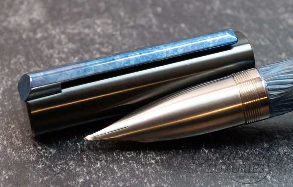Schon DSGN Monoc Evo Ocean Wave Guilloche with Monoc Titanium Nib Fountain Pen