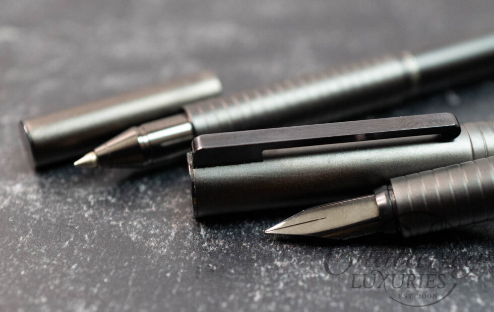 Porsche Design Faber-Castell Black Titanium Fountain Pen and Rollerball Set