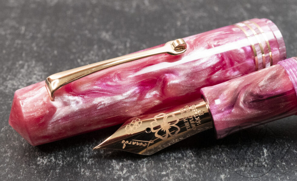Leonardo Momento Zero Grande 2.0 The Power of Flowers Limited Edition Fountain Pen in Sakura Resin By Brooks