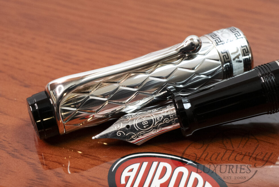 Aurora Optima Riflessi Full Sterling Silver Fountain Pen