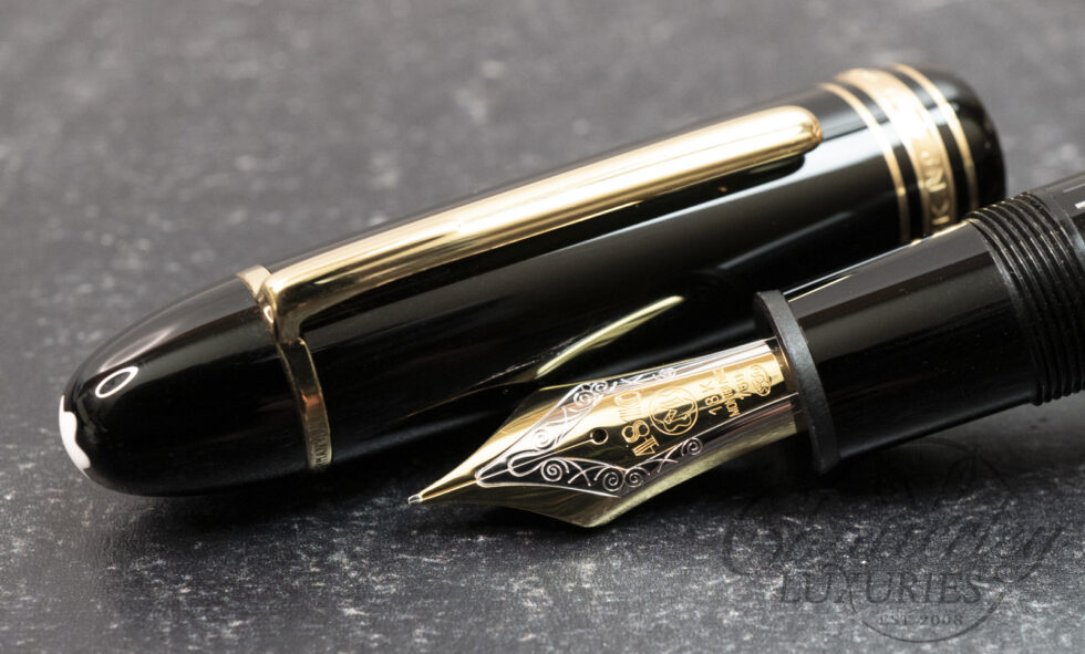 Montblanc Meisterstück 149 Black Gold Trim Medium Nib Fountain Pen