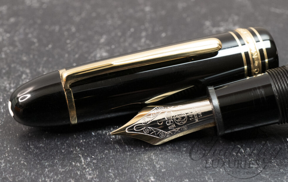 Montblanc Meisterstück 149 Black Gold Trim Fine Nib Fountain Pen