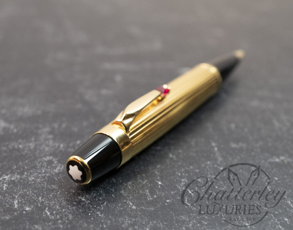 Montblanc Bohème Rouge Solitaire Pinstripe Gold Ballpoint Pen